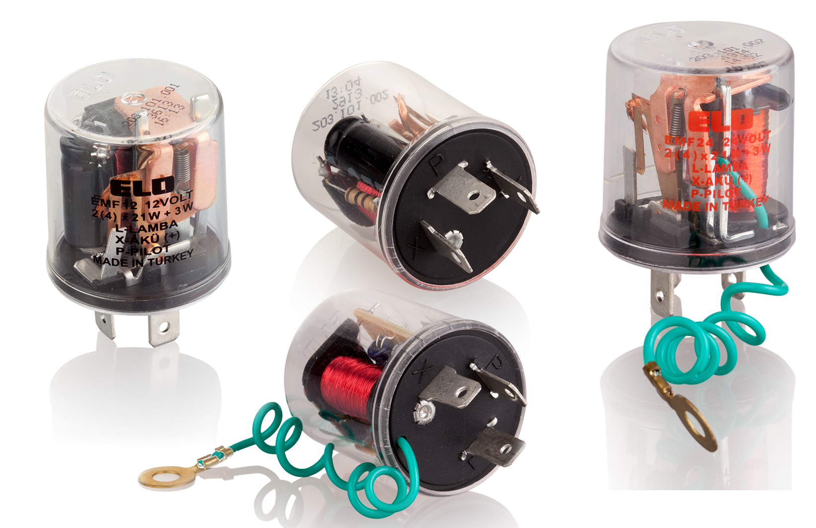 ELECTROMECHANICAL FLASHERS w / CABLE 12V / 24V (X, P, L + CABLE)